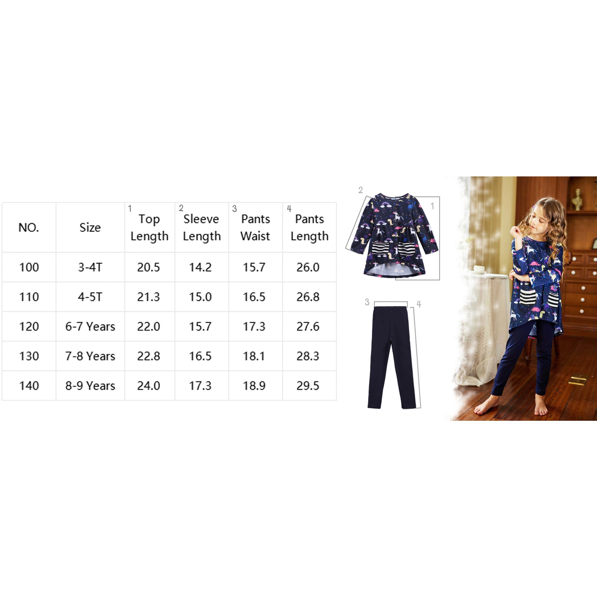 Arshiner Little Girls Outfits Cute Clothing Sets Long Sleeve Pants With Pockets