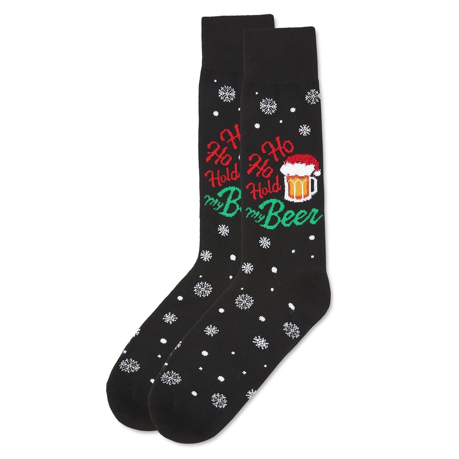 MeMoi Men's Ho Ho Hold My Beer Holiday Novelty Crew Socks