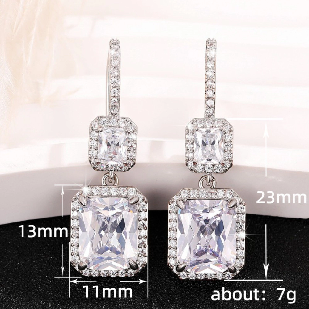 Modern Fashion Drop Earrings for Women Brilliant Cubic Zirconia Jewelry