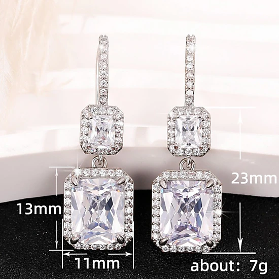 Modern Fashion Drop Earrings for Women Brilliant Cubic Zirconia Jewelry