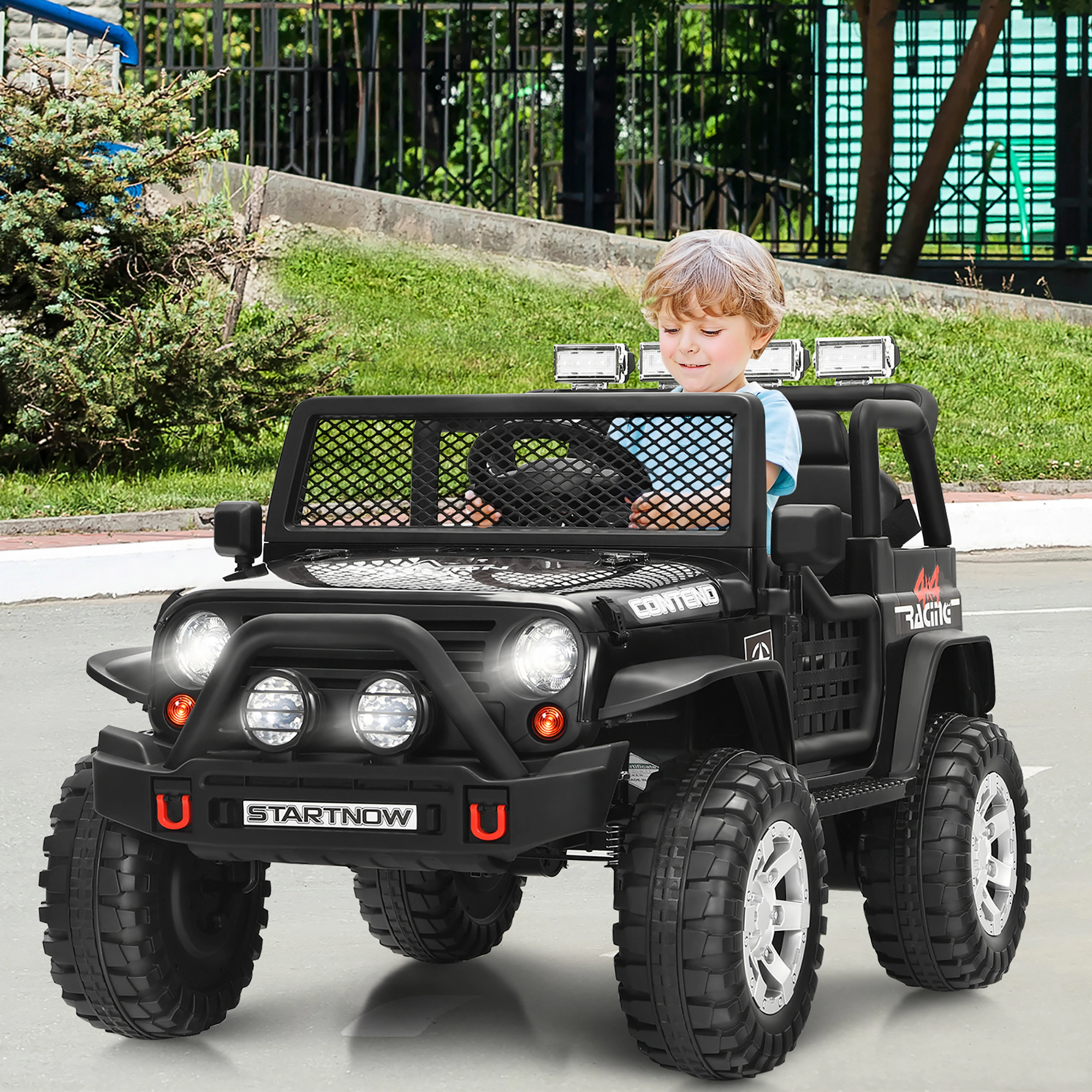 Costway 12V Kids Ride On Truck Remote Control Electric Car with Lights&Music Pink