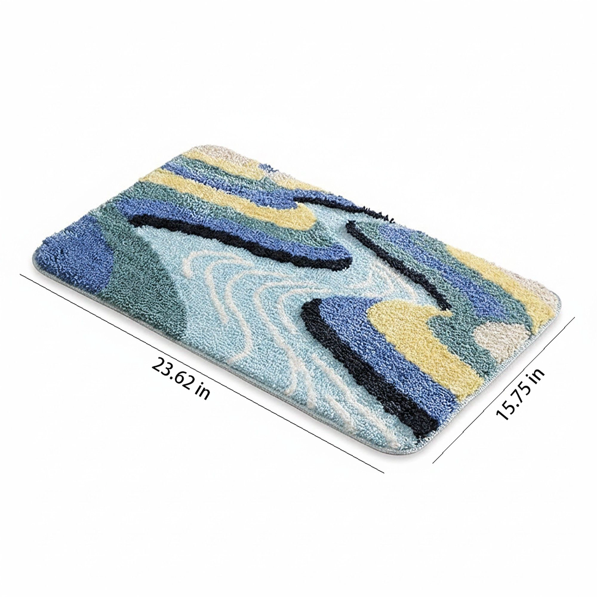 Alilang Unisex Tufted Floor Mat with Leaf Pattern Non Slip Backing Soft Plush Decorative Indoor Entryway Bathroom Rug