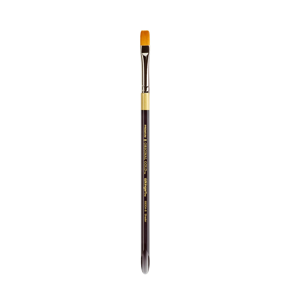 KINGART Original Gold 9300A Square Flat Shader Brush - Aqua Handle, Size 14