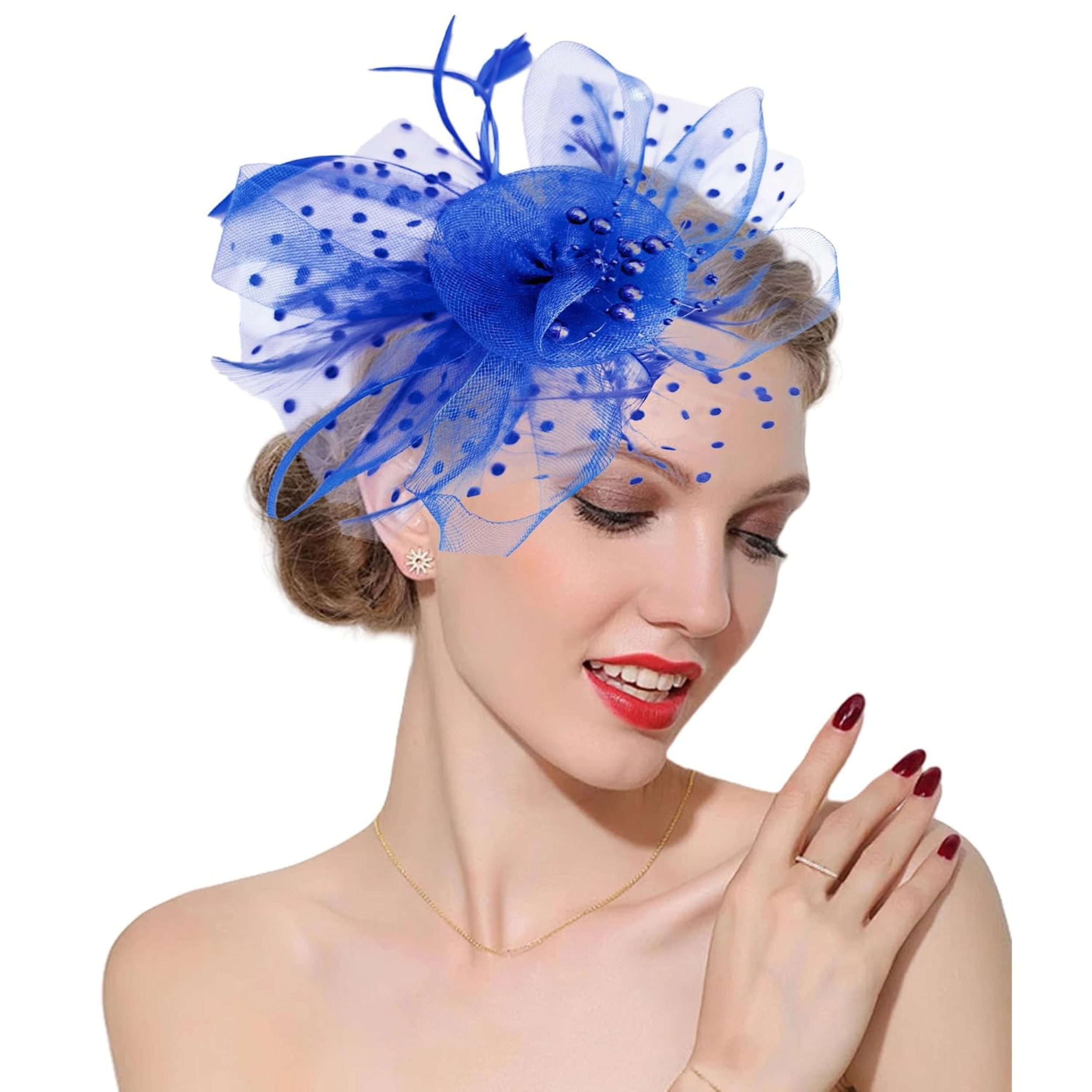 SS Design Pillbox Fascinator Hat with Veil for Women