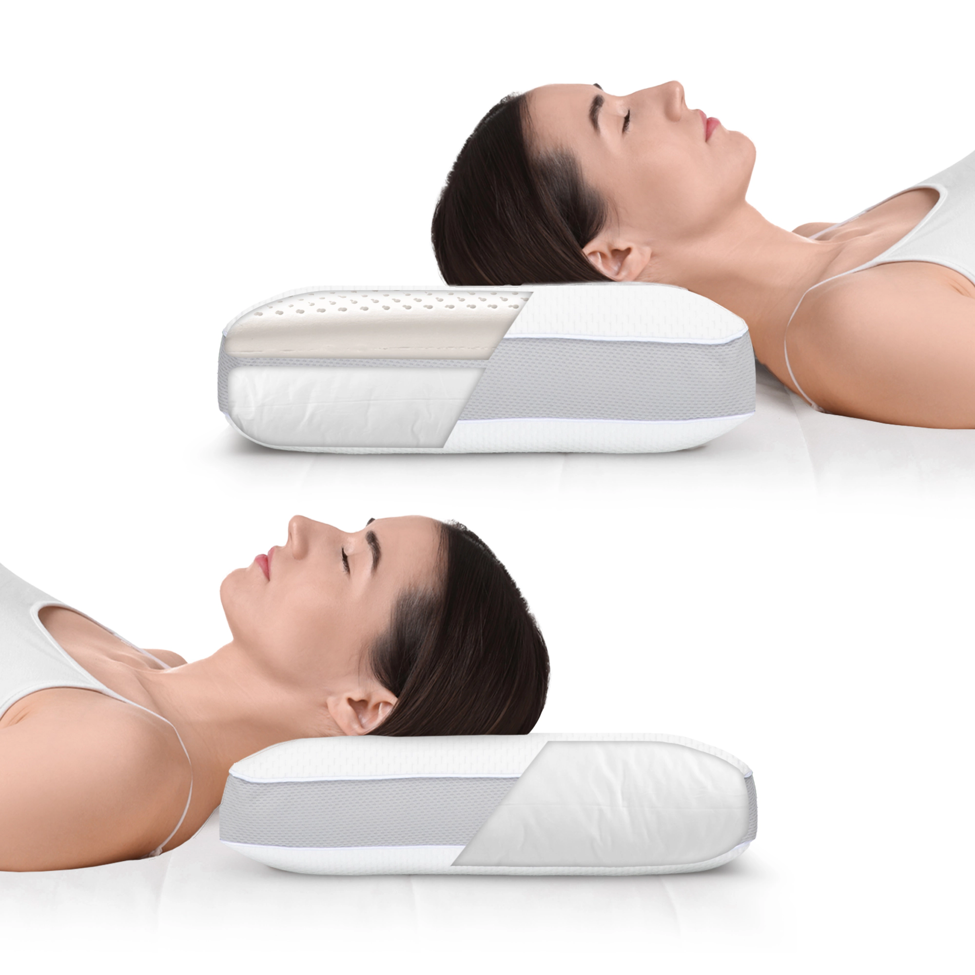 Cheer Collection 24 x 17-Inch Dual-Sided Memory Foam and Gel Fiber Pillow with Adjustable Loft