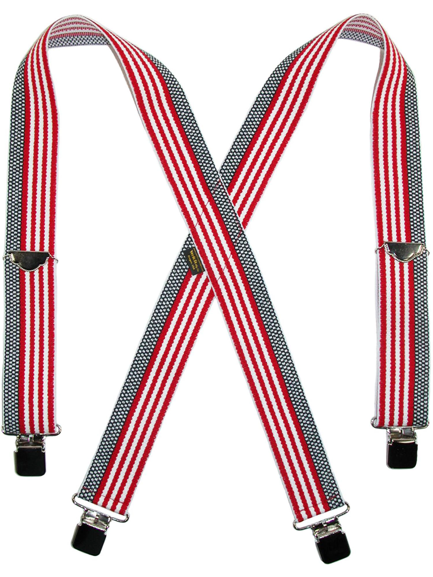 Welch Men's Elastic American Flag Clip End Suspenders (Tall Available)