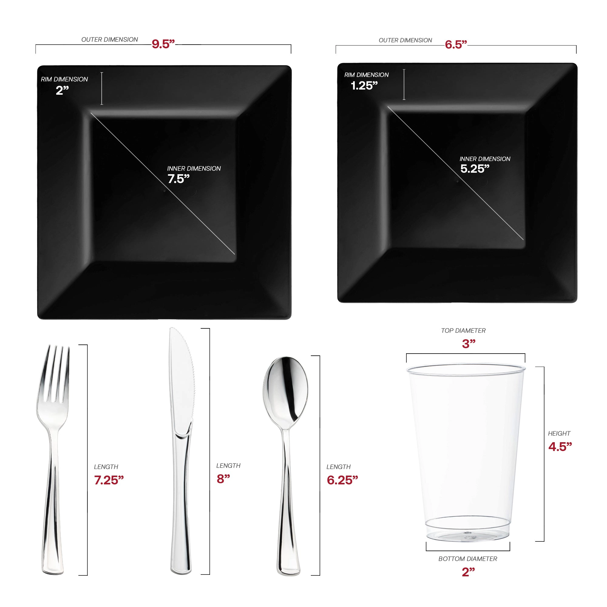 Smarty Had A Party Square Plastic Wedding Value Set