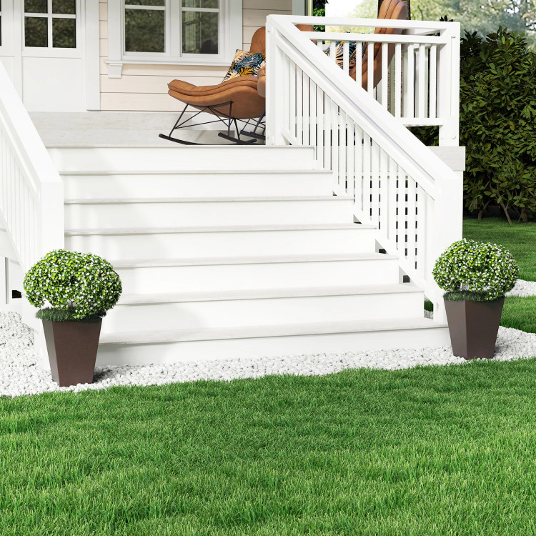 Hivvago Set of 2 Square Taper Planter with Removable Inner Bucket and Optional Drainage Hole