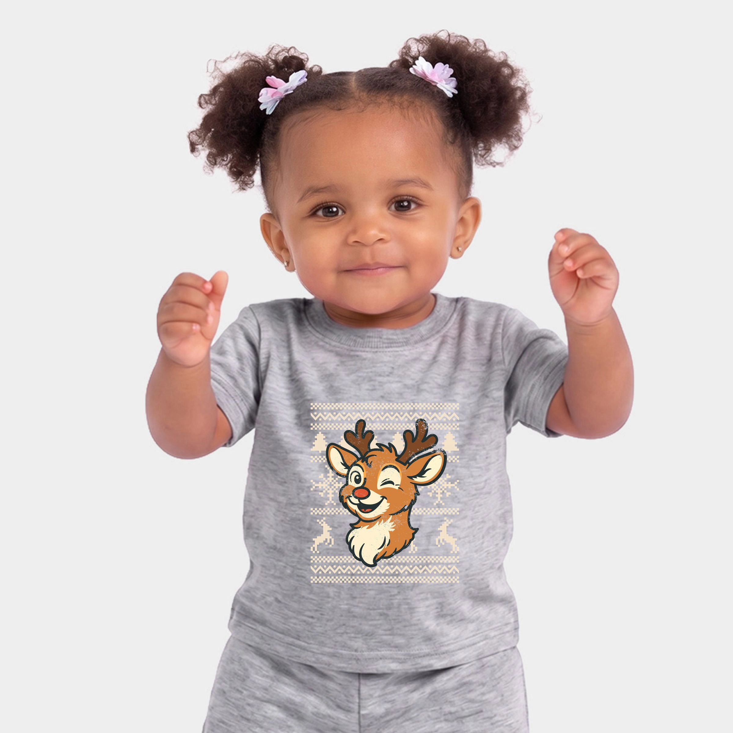 The Juniper Shop - Infant Jogger Pant Crew Set Ugly Sweater Reindeer