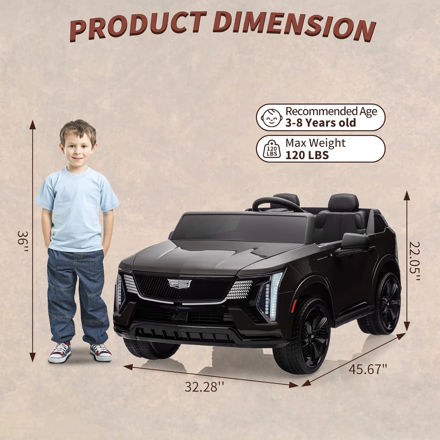 24V Licensed Cadillac Kids Ride On Car, 2-Seater Electric Vehicle w/ Remote, Music, LED, Shock Absorbers & Seatbelts