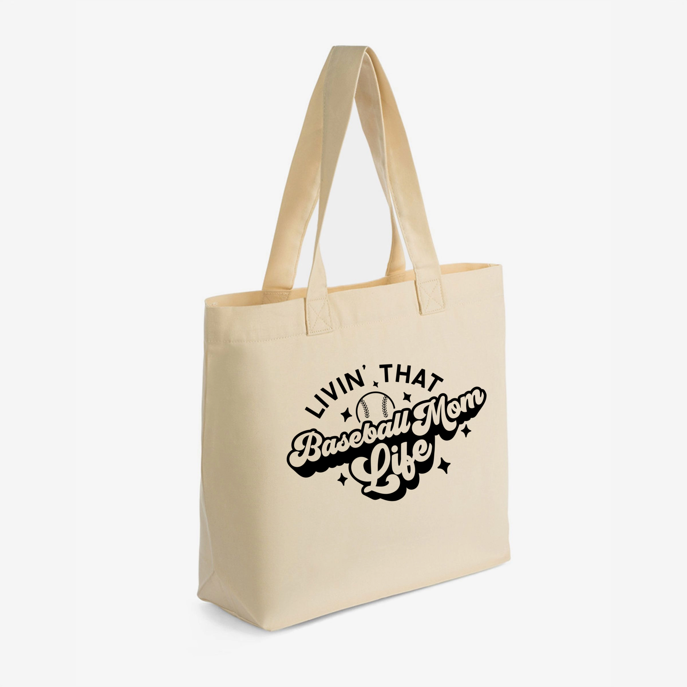 Simply Sage Market - Zippered Canvas Tote Baseball Mom Life