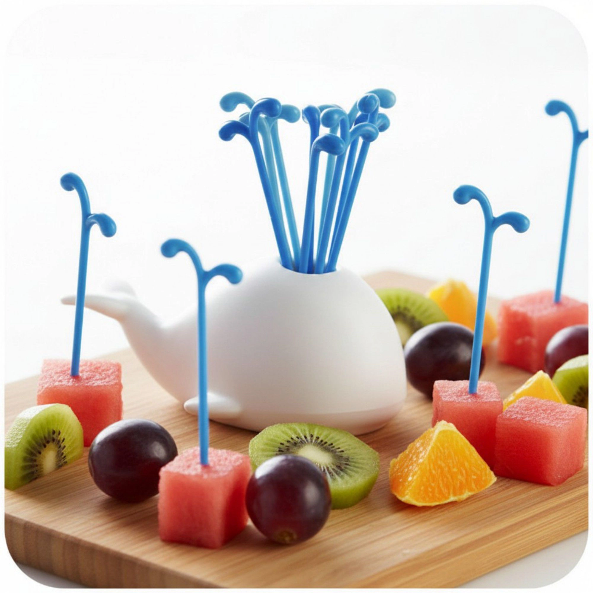 Alilang Women 2 Piece Fruit Pick Set with Storage Holder Reusable Food Picks for Snacks and Appetizers