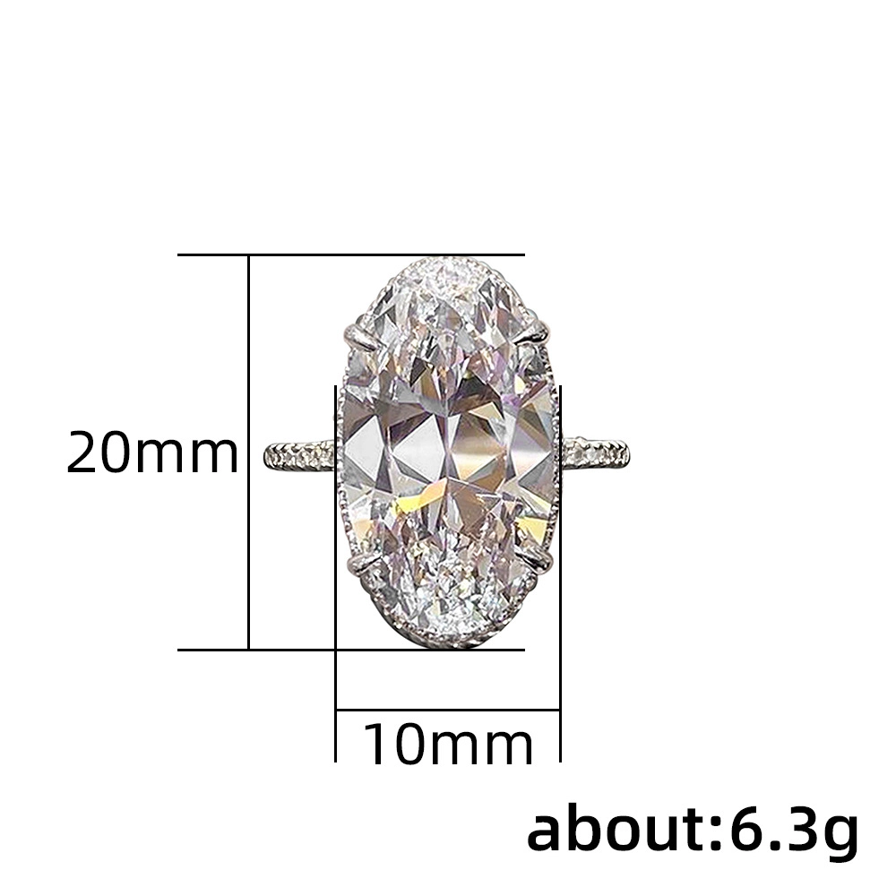 Large Oval Cubic Zirconia Engagement Ring for Women Wedding Jewelry