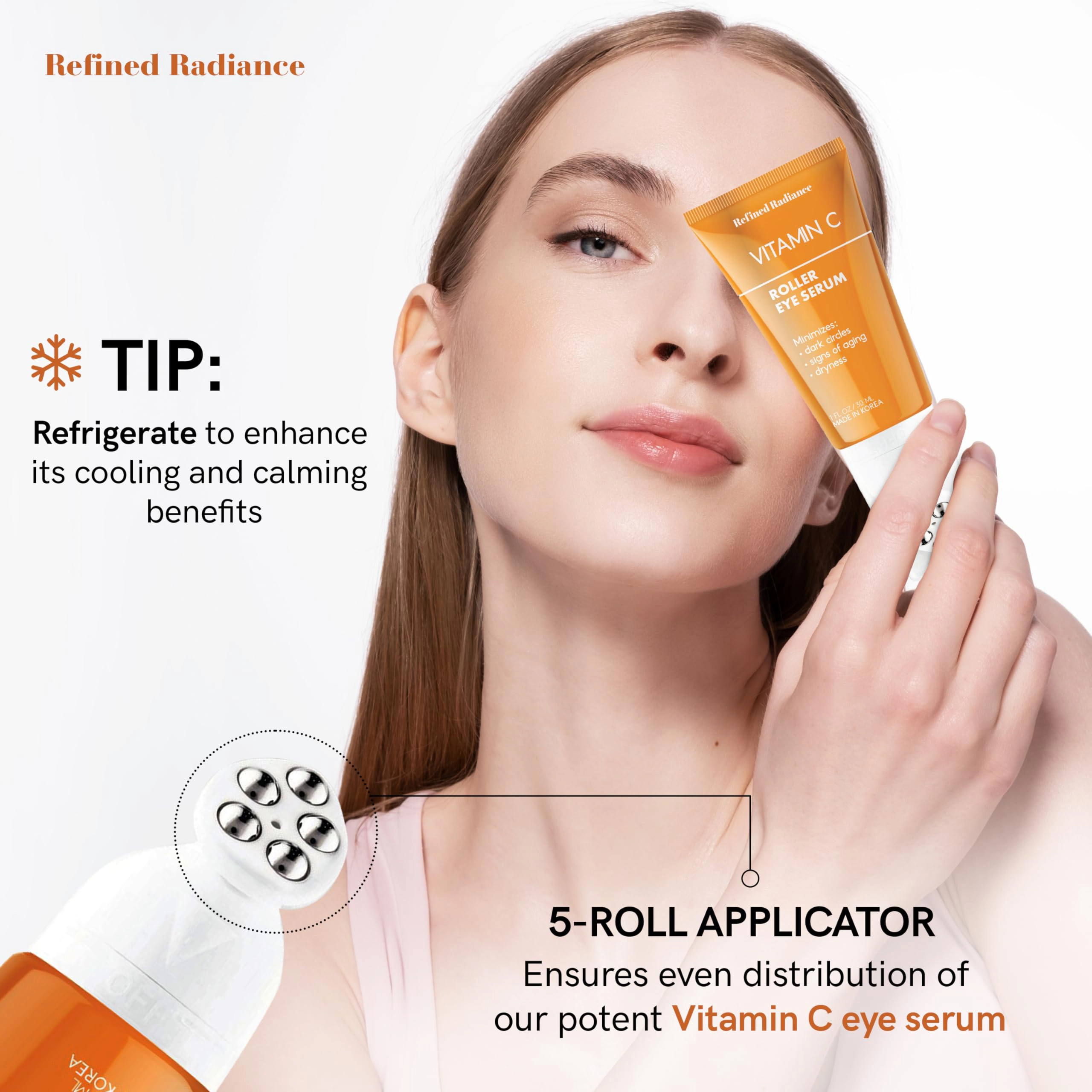 Lovery Korean Skincare Vitamin C Eye Roller Serum - Hydrating Under Eye Treatment