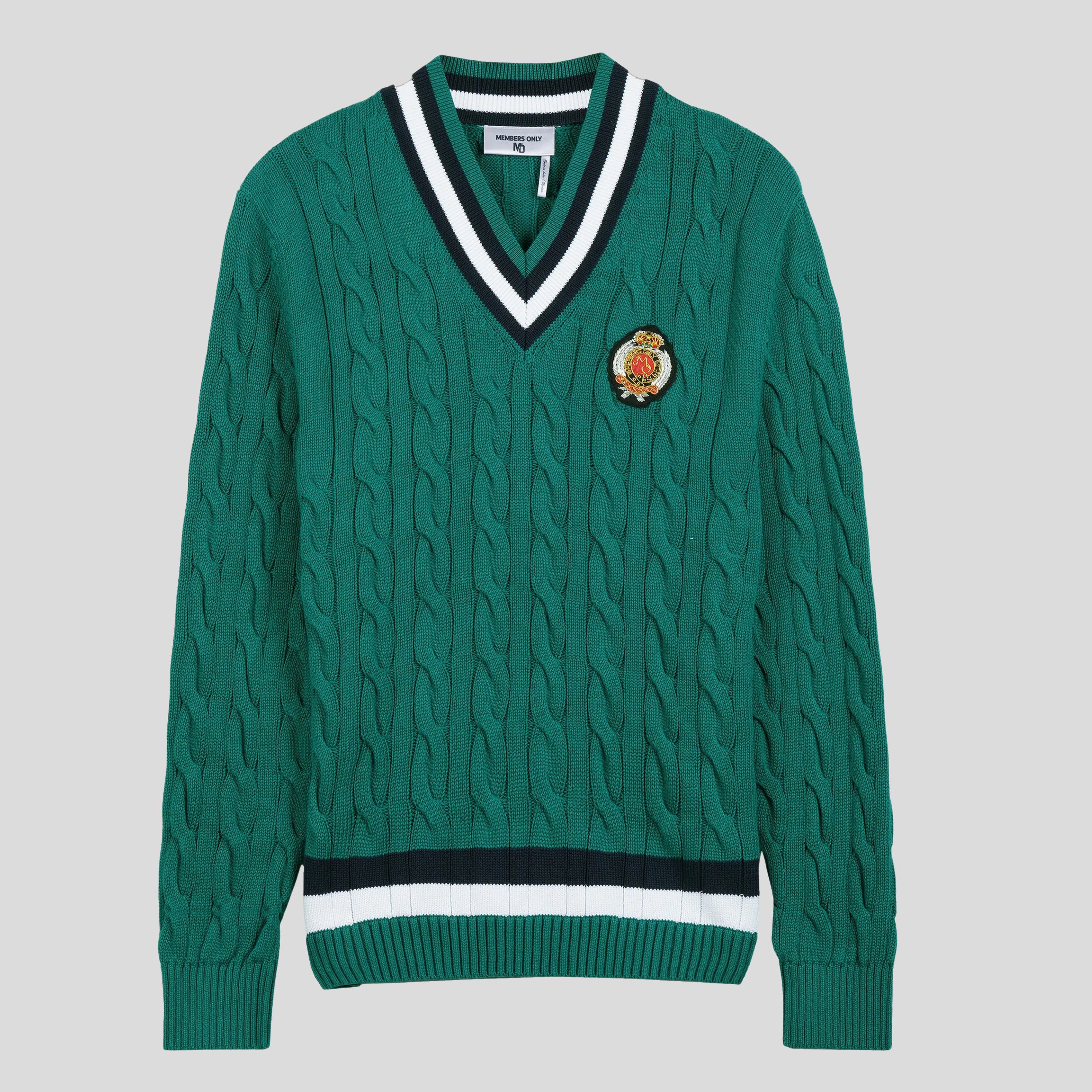 Members Only Men's Cable Knit Cricket Sweater