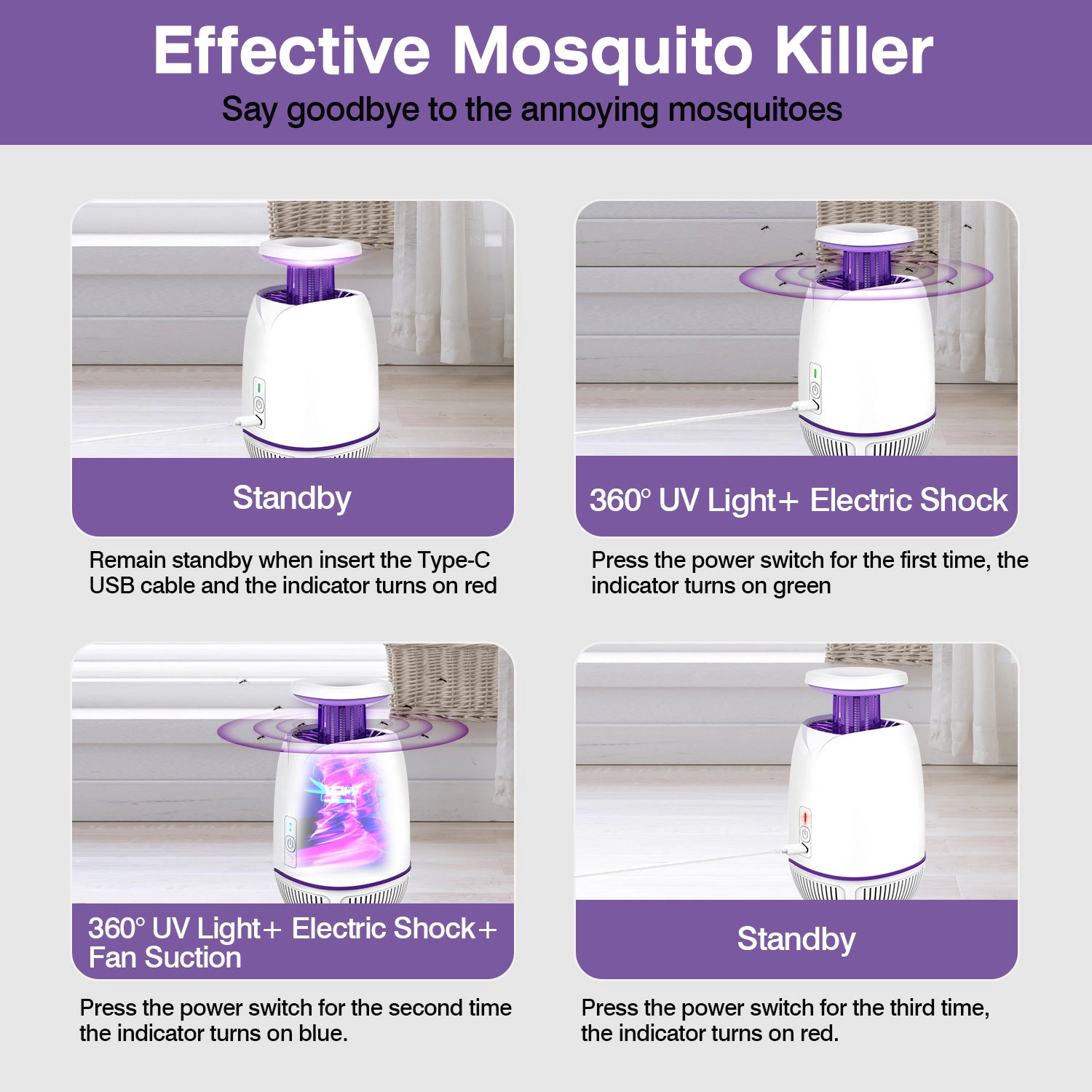 GBruno 3-Mode Electric Mosquito Zapper