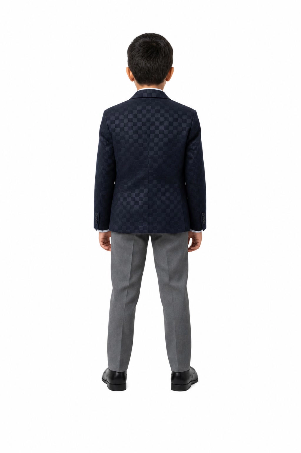 Elie Balleh Boys Slim Fit Gingham Blazer