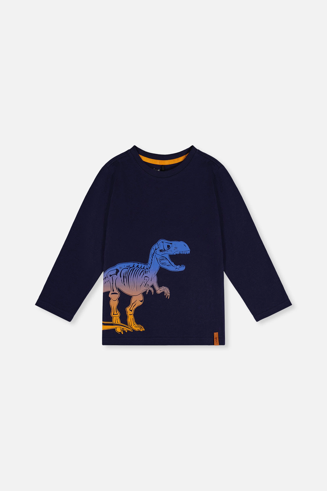Deux par Boys Long Sleeve Organic Cotton T-Shirt with Dino Graphic