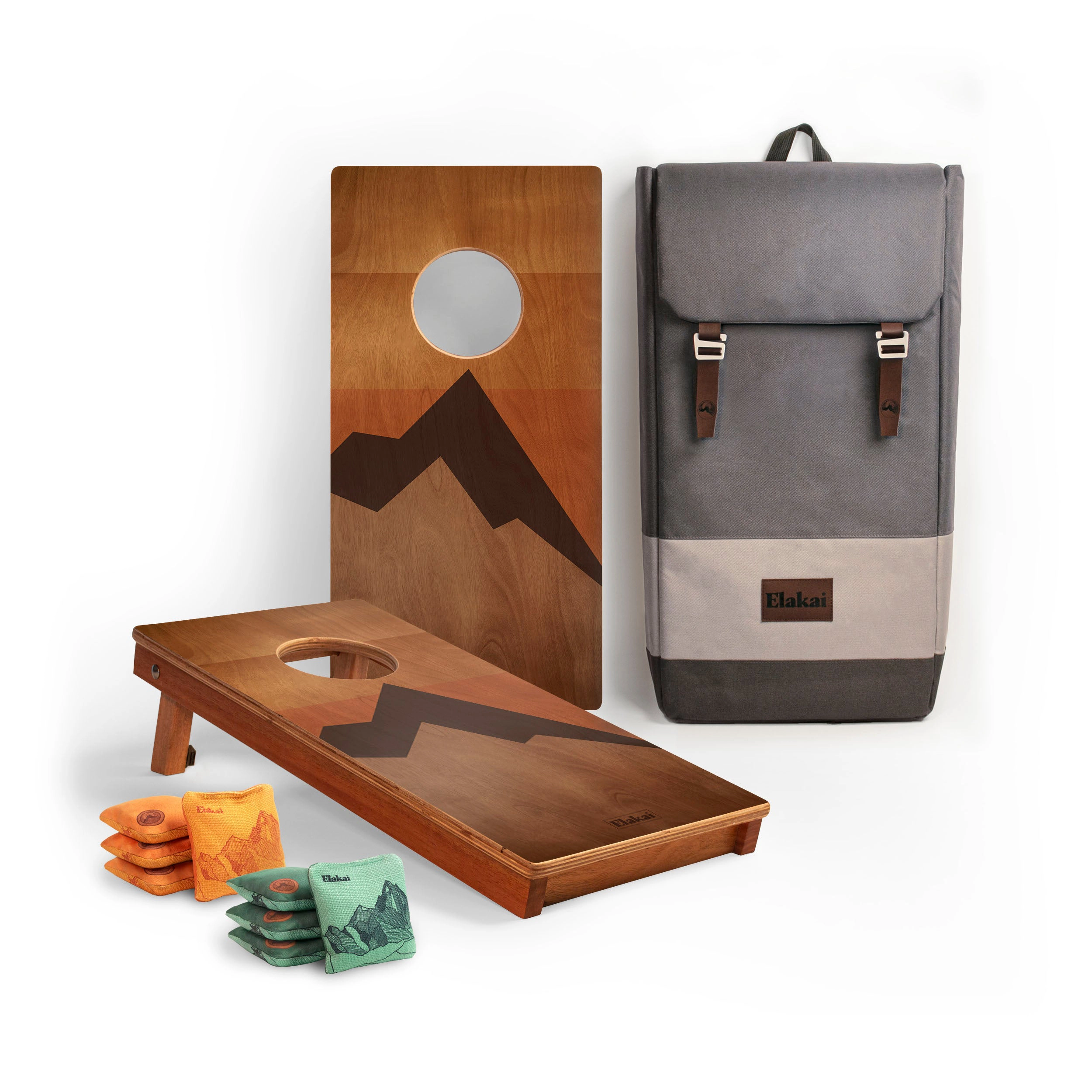 Elakai 1ft x 2ft Retro Elakai Mahogany Pathfinder Cornhole Board Set