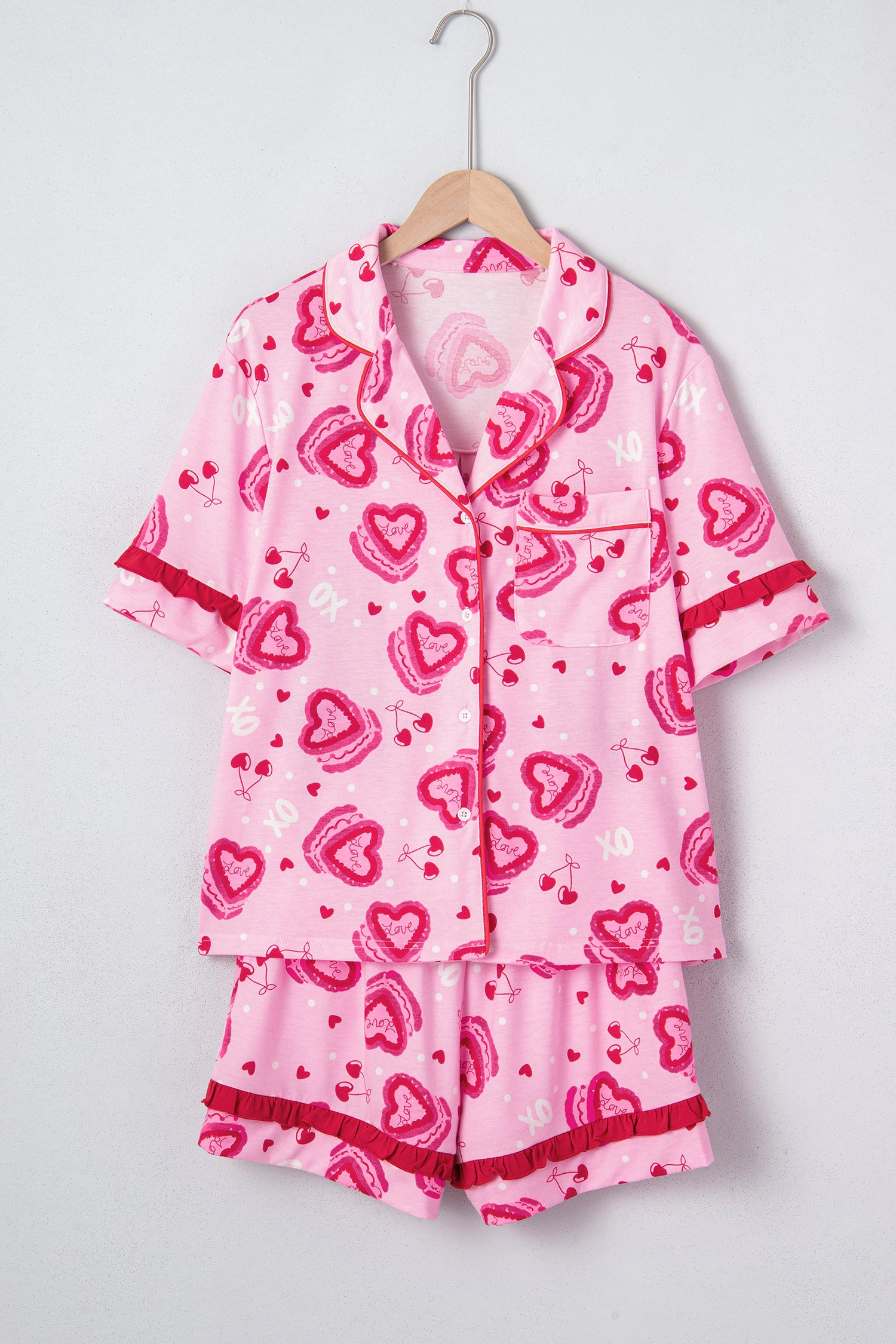 Threaded Pear Women's Solana Valentines 2pcs Pajama Set