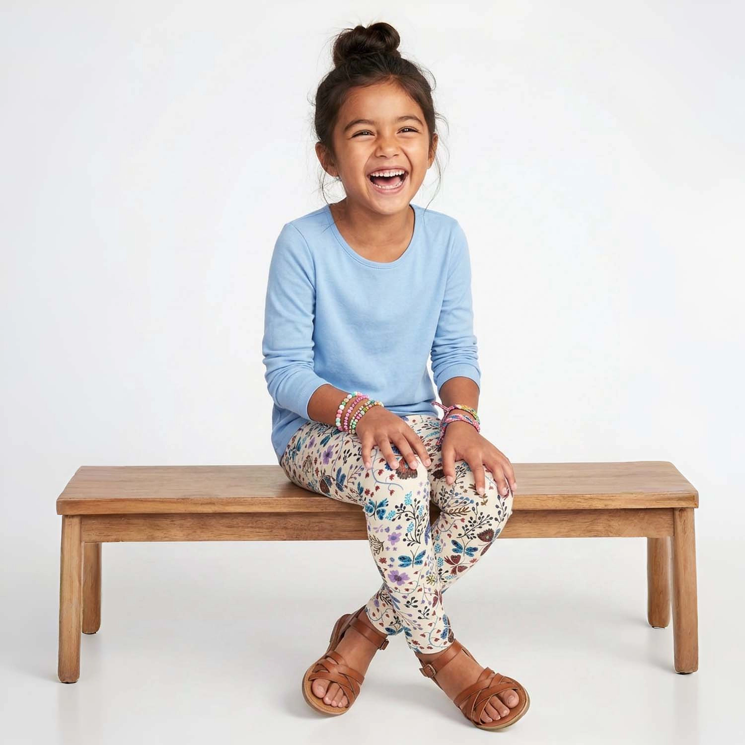 Mightly Girls Organic Cotton Solid Rib Knit Long Sleeve Tee