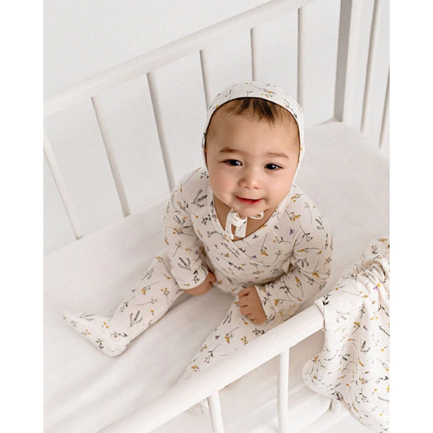 MeMoi 4 Piece Baby Girls "Pretty Petals" Rayon Blend Pointelle Footie Set