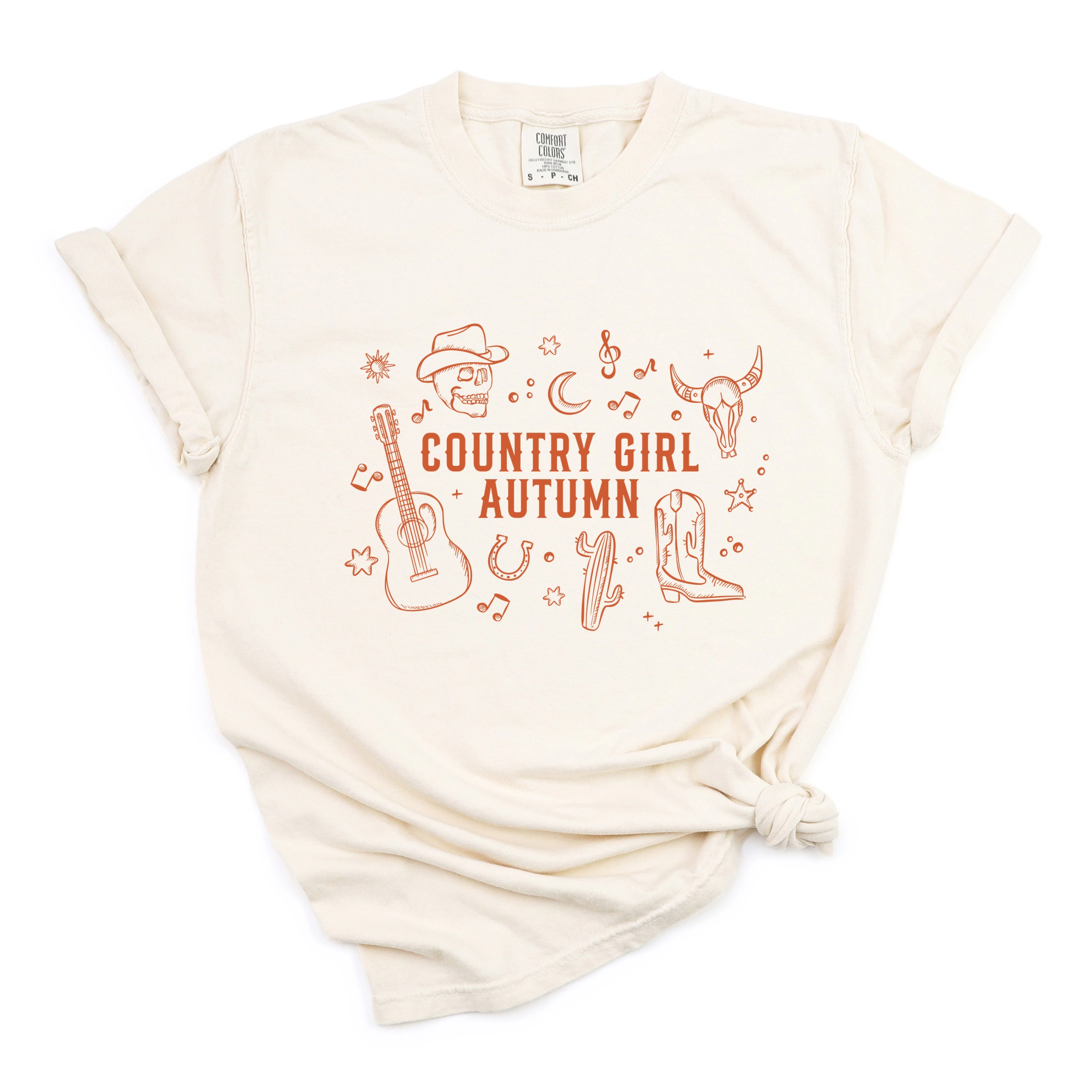Simply Sage Market - Women's Garment Dyed Graphic T-Shirt Country Girl Autumn