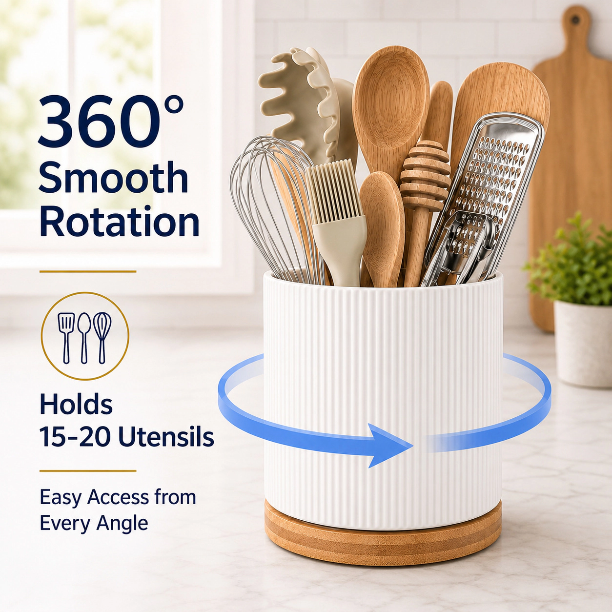 WZK 360 Rotating Ceramic for Chefs Kitchen Utensil Holder