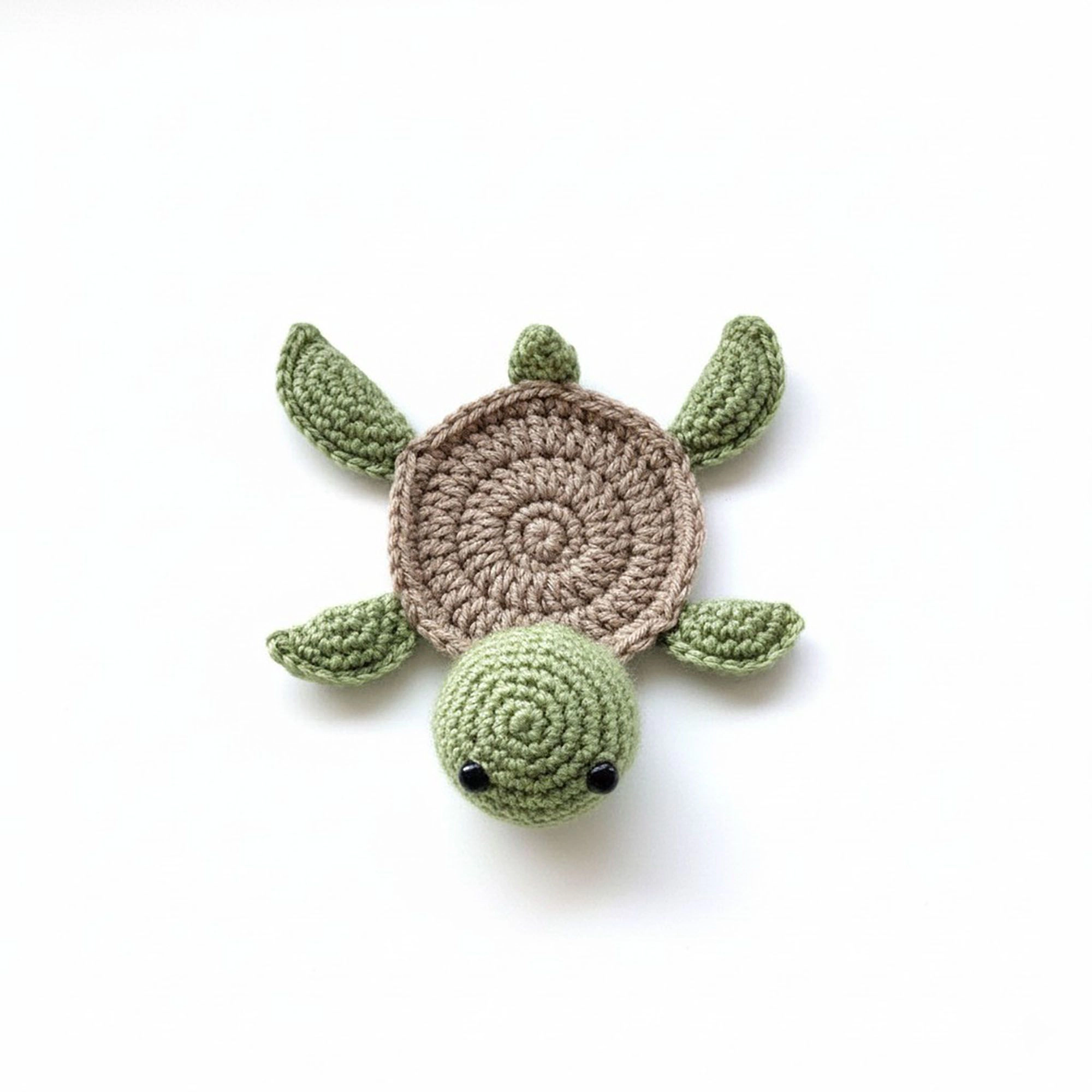 Alilang Unisex Handcrafted Crochet Turtle Coaster with Knit Animal Design