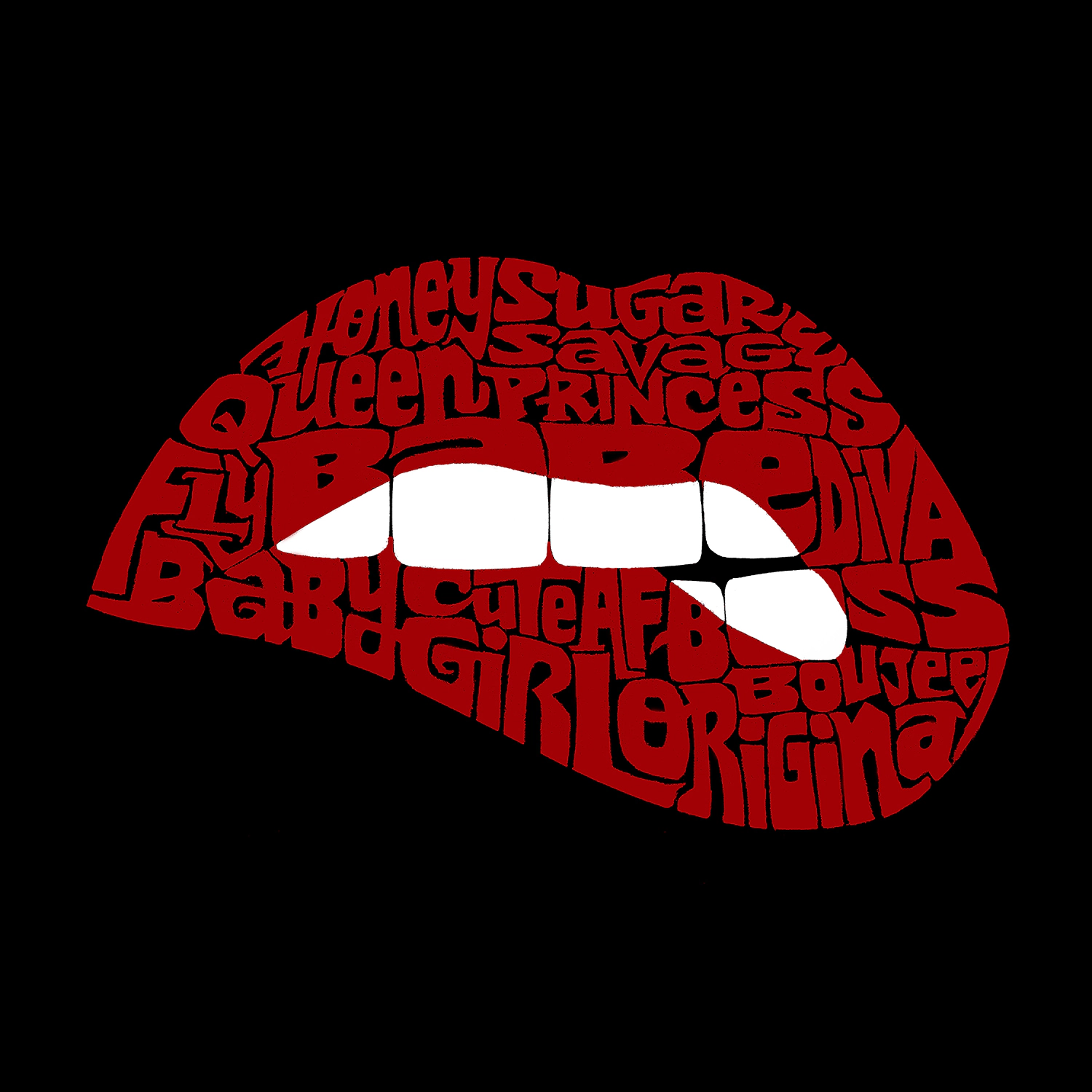 LA Pop Art Savage Lips - Women's Word Crewneck Sweatshirt
