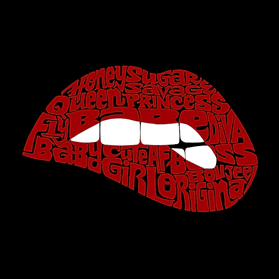 LA Pop Art Women's Word Art T-Shirt - Savage Lips