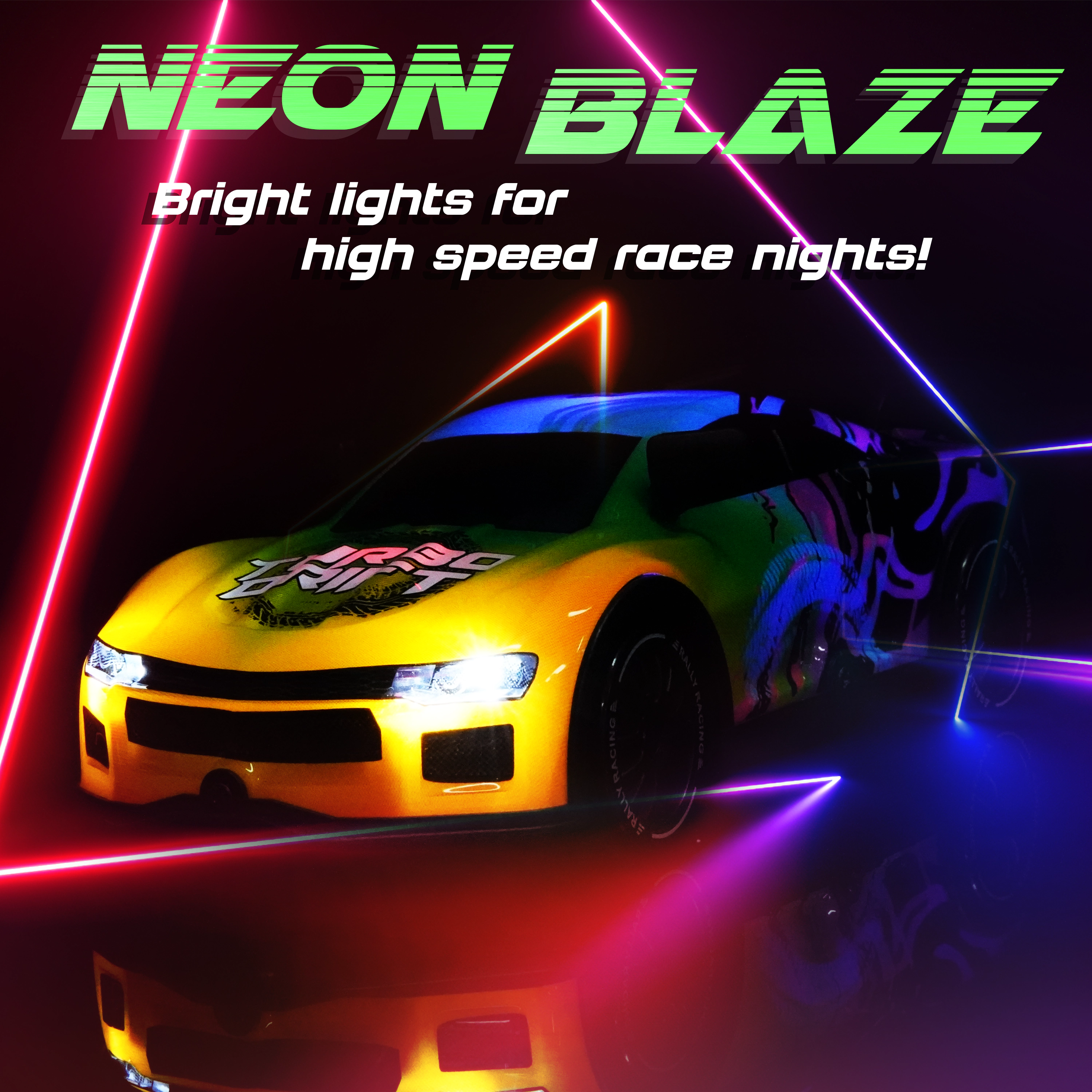 Force1 High-Speed Drift Racing RC Car with LED Lights, 2.4GHz Controller, Rechargeable Battery