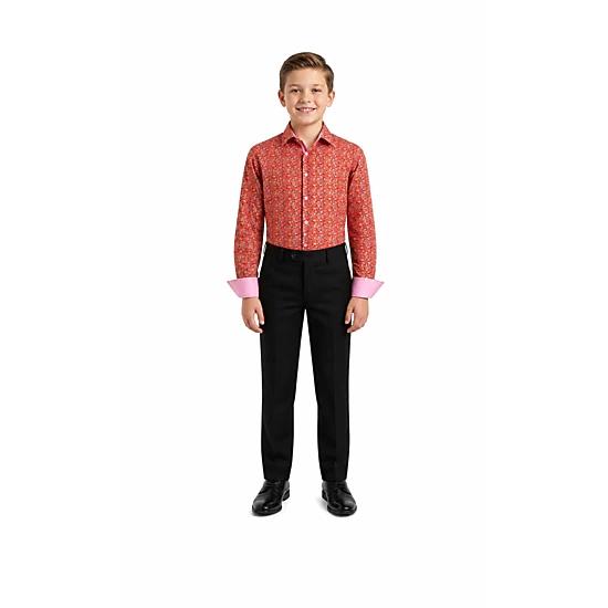 Elie Balleh Boys Slim Fit Paisley Print Shirt