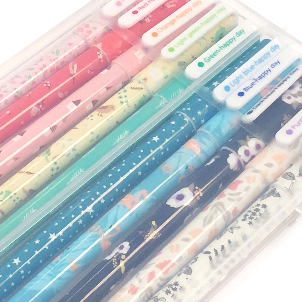 Wrapables Cute Novelty Gel Ink Pens, 0.5mm Fine Point, Whimsical Multicolor Ink, Set of 10