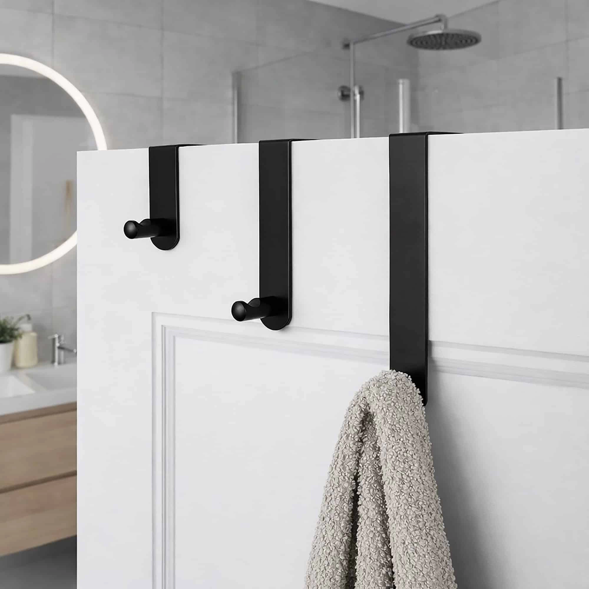 Evideco French Home Goods Polished Stainless Steel Double Robe Hook - Concealed Mounting, 10 lb Capacity