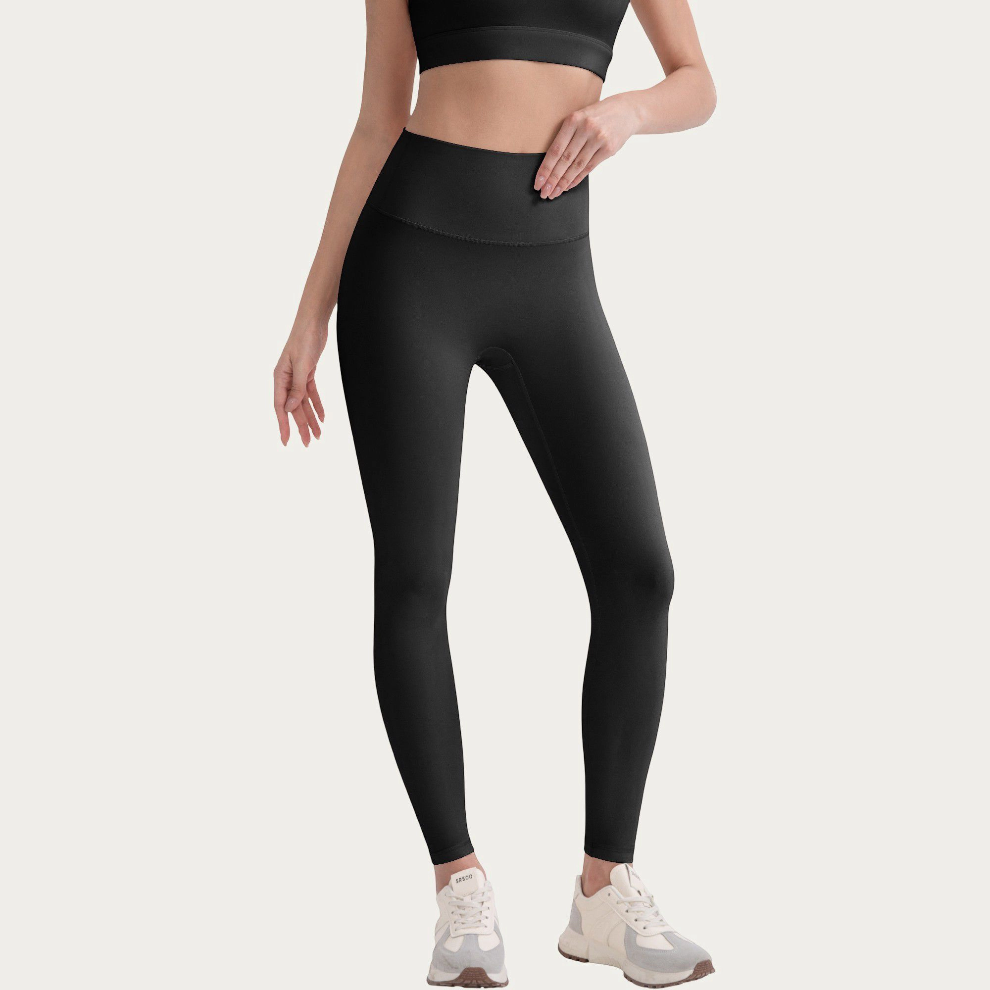 Anna-Kaci Active Women's High Waist Stretch Knit Leggings with Wide Waistband and Smooth Sculpting Fit