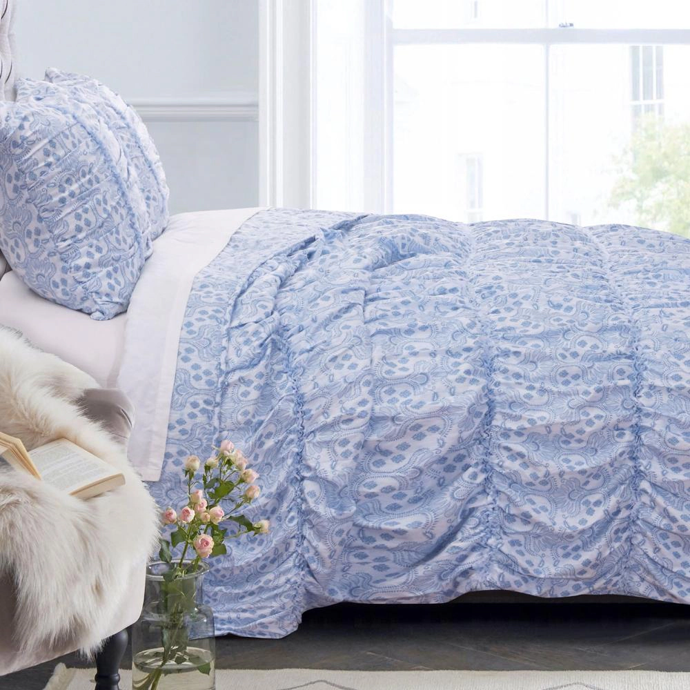 Greenland Home Fashion Helena Ruffle 3 Piece Quilt & Pillow Sham Set