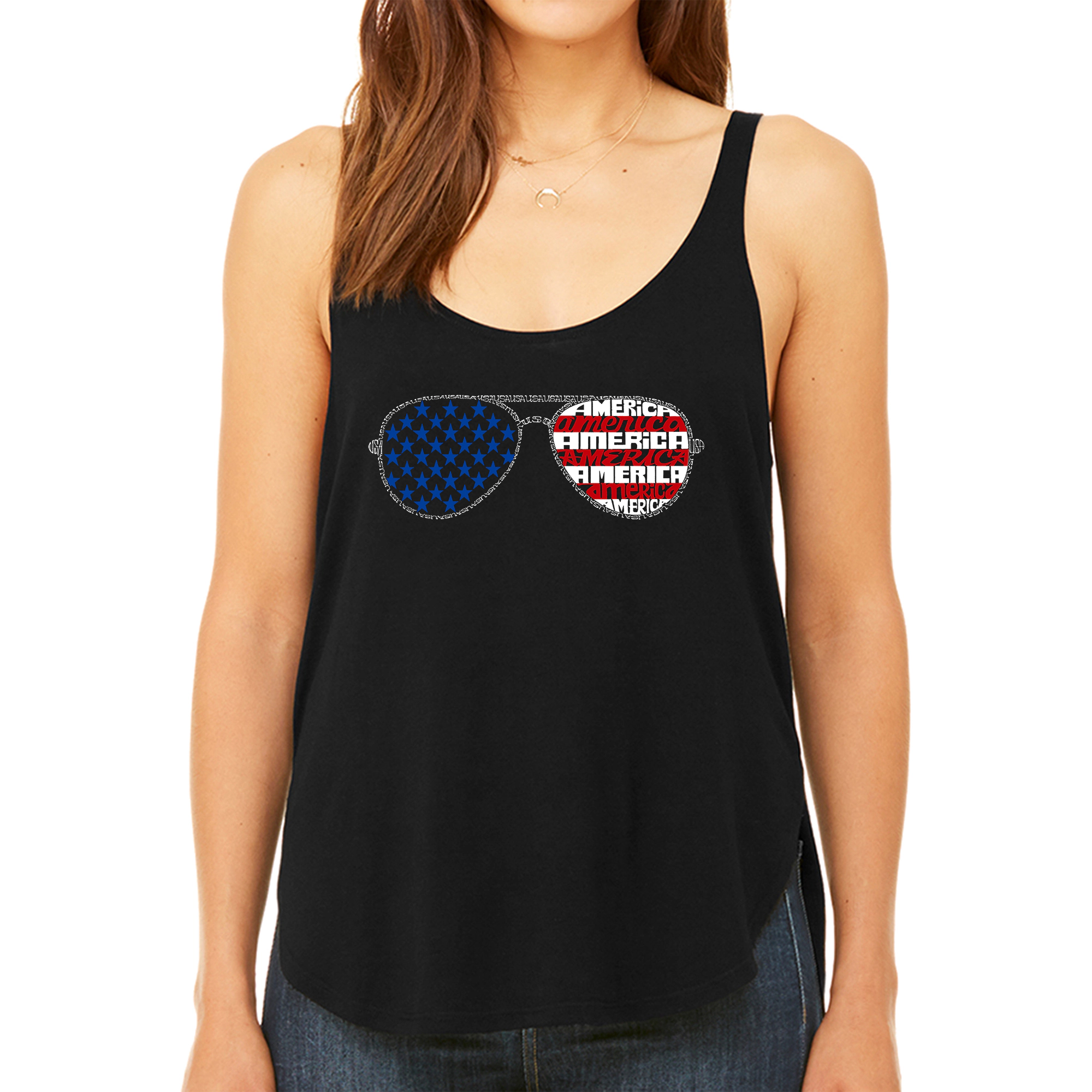 LA Pop Art Women's Premium Word Flowy Tank