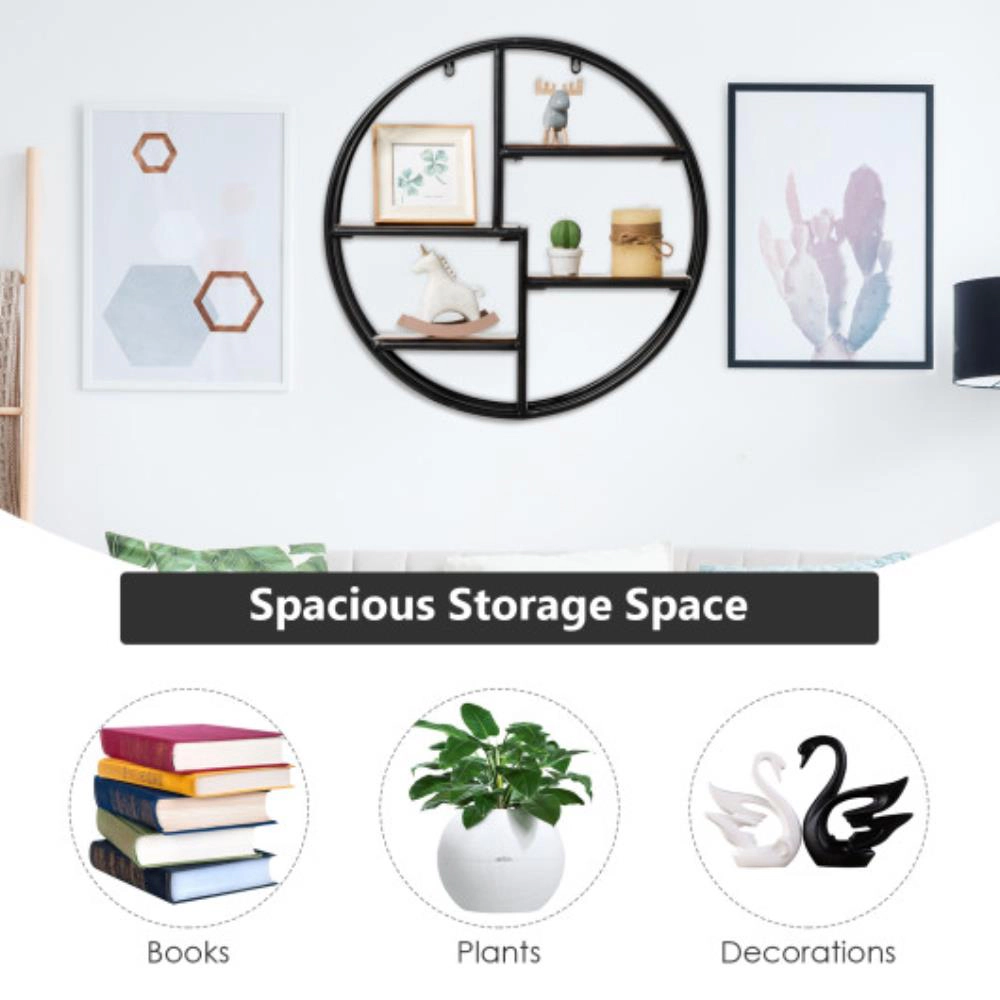 Hivvago Hanging Storage Shelf Circular Wall-Mounted 4-Tier Rack