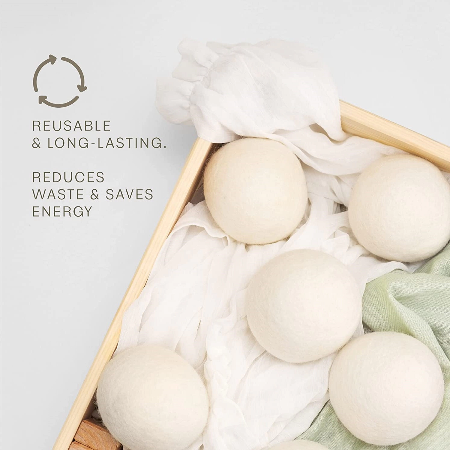 Pursonic Unisex Eco-Friendly Laundry Care 100% Pure New Zealand Wool Dryer Balls Family Bundle