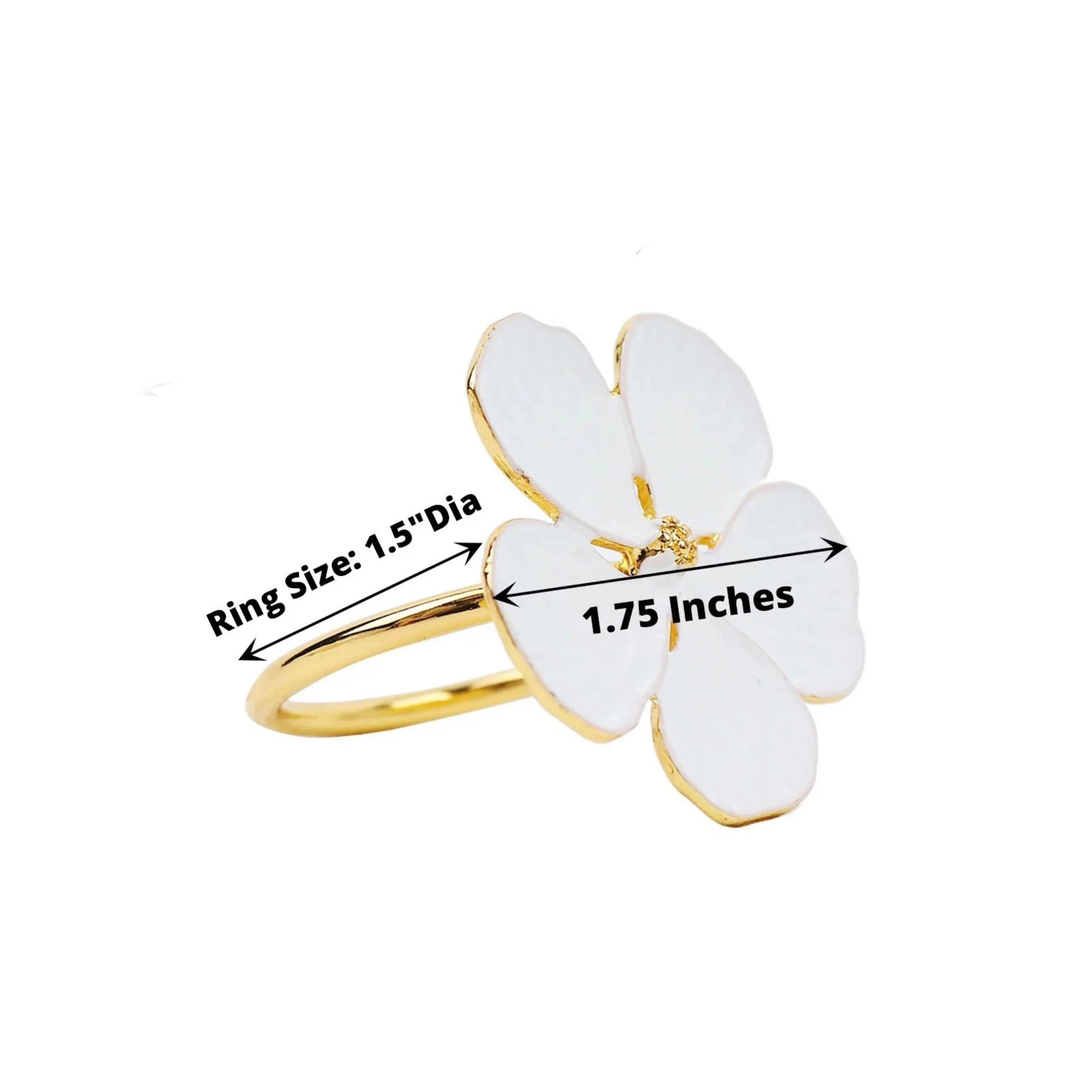 Home Collection Set of 4 Flower Metal Napkin Rings