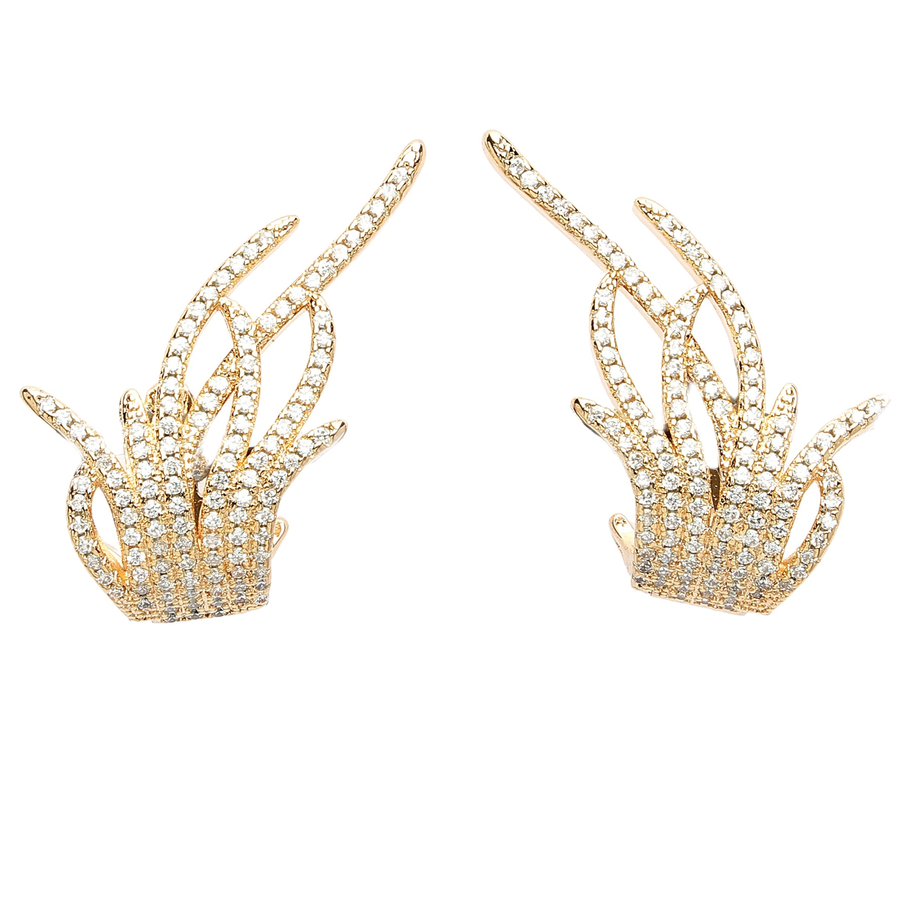 AGP PARIS Womens Diva Zirconia Grass Hoop Earrings