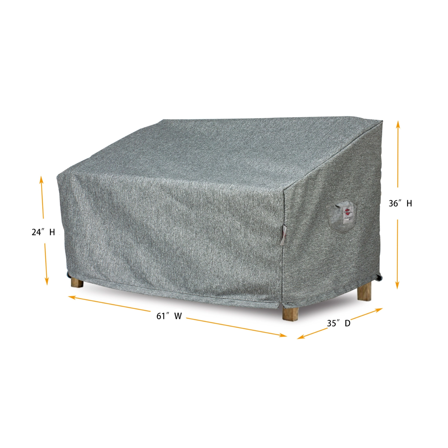 Summerset Shield Platinum 3-Layer Water Resistant Outdoor Loveseat Cover - 61x35", Grey Melange