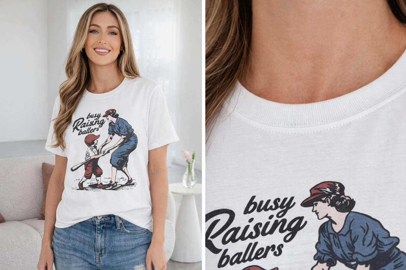 Threaded Pear Women's Tilly Ballers Cool Mom Tee