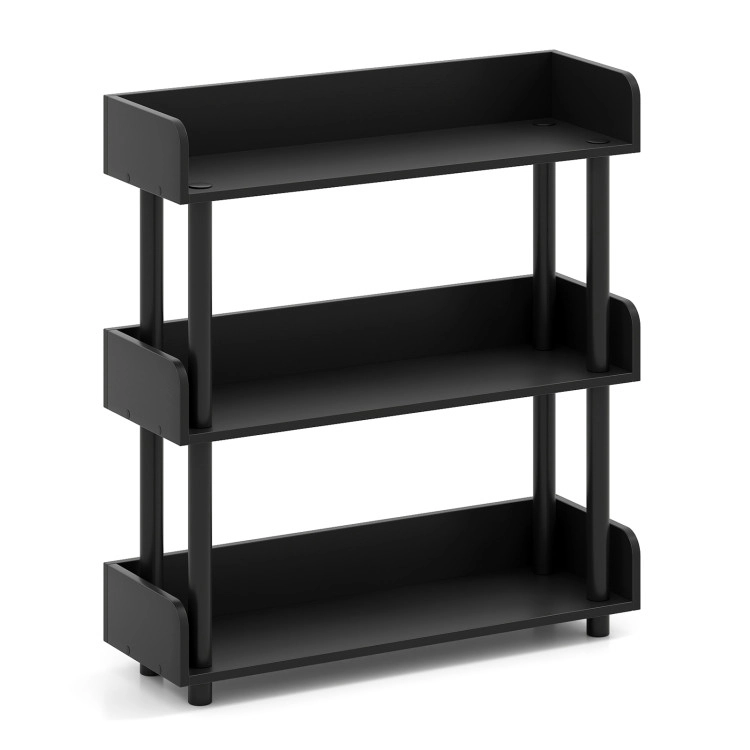 Hivvago 3-Tier Bookshelf with Anti-Tipping Kit and Industrial Storage Unit for Living Room