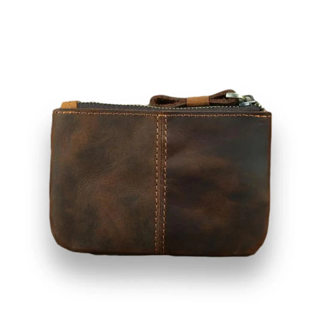 Steel Horse Leather Unisex The Cael | Handmade Leather Coin Purse with Zipper