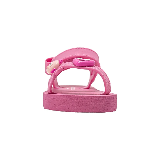 bebe Toddler Girl's Sport Sandals with Charm Details Adjustable Hook and Loop Closure