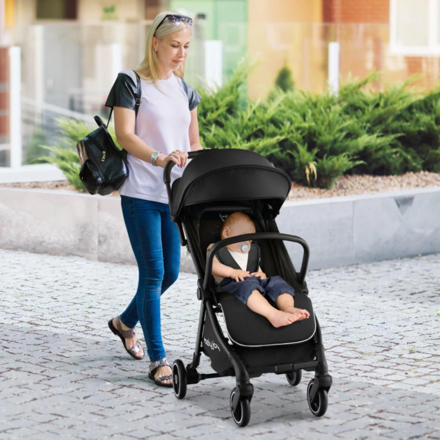 Hivvago One-Hand Folding Portable Lightweight Baby Stroller with Aluminum Frame