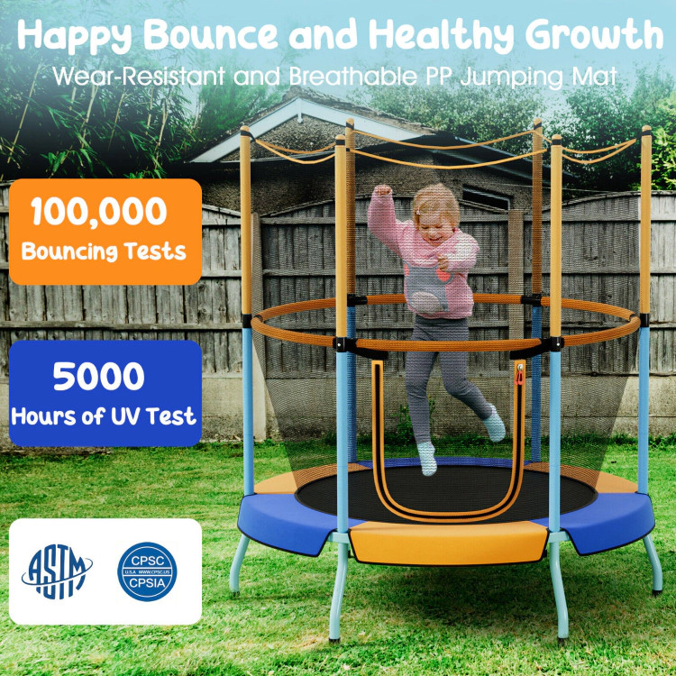 Hivvago 48 Inch Toddler Trampoline with Safety Enclosure Net