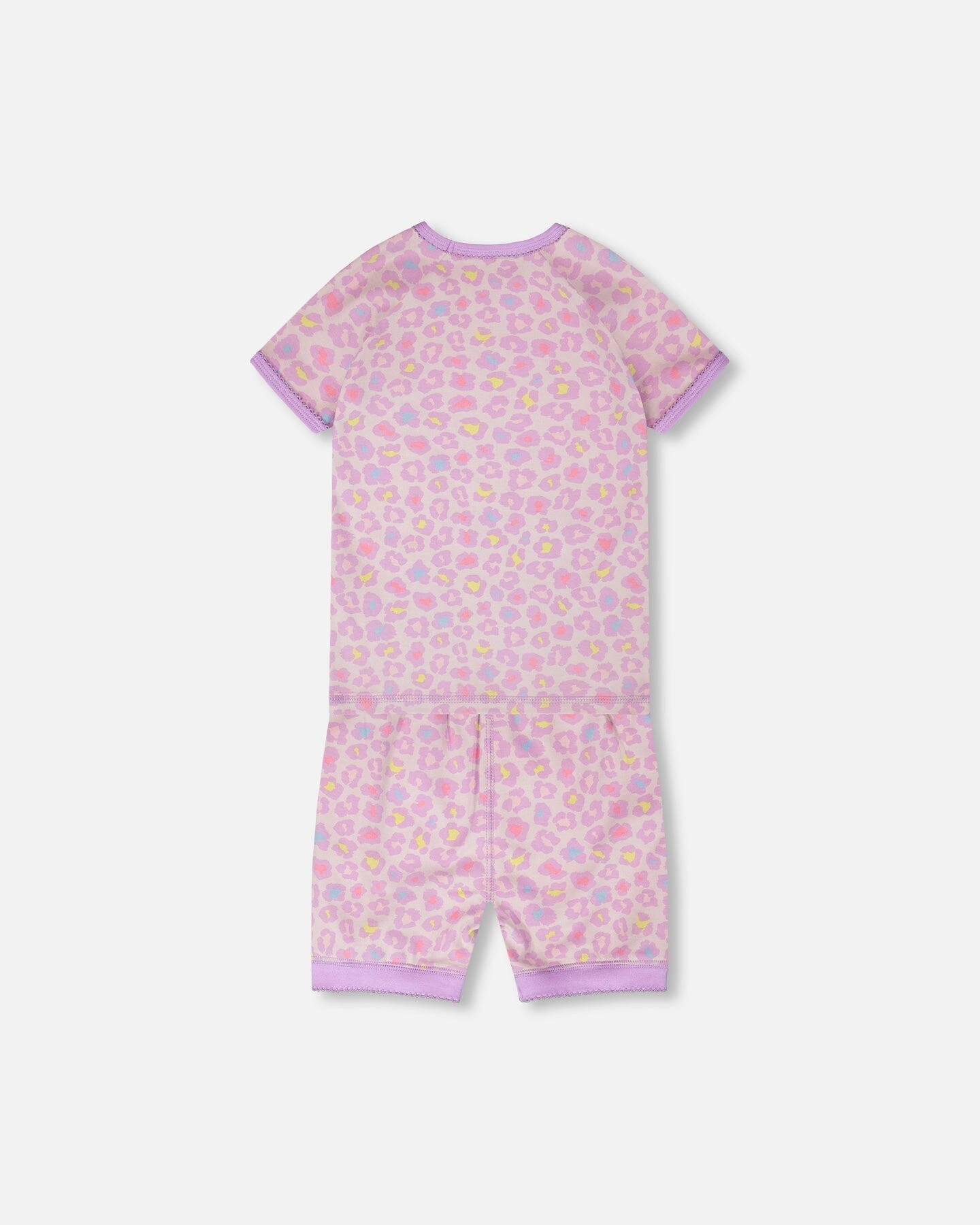 Deux par Girls Organic Cotton Animal Print Elastic Waist T-Shirt and Shorts Two-Piece Pyjama Set